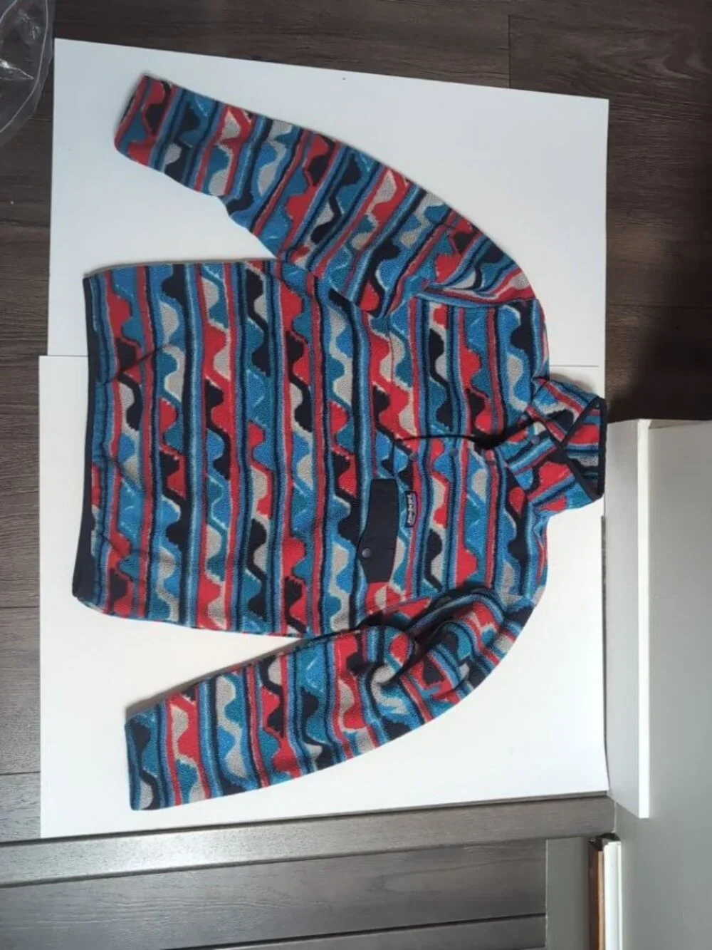 Patagonia Synchilla Snap-T Aztec Blue Delta Waves Pullover - Picture 11 of 12